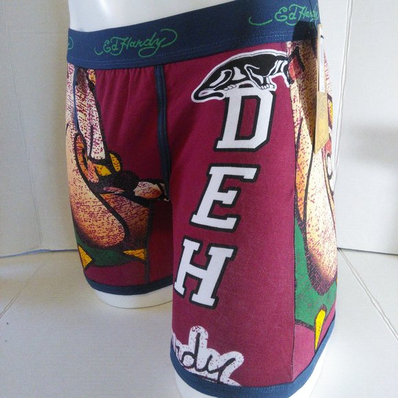 ED HARDY UNDERWEAR VINTAGE BOXER BRIEFS LARGE NEW - Picture 4 of 5